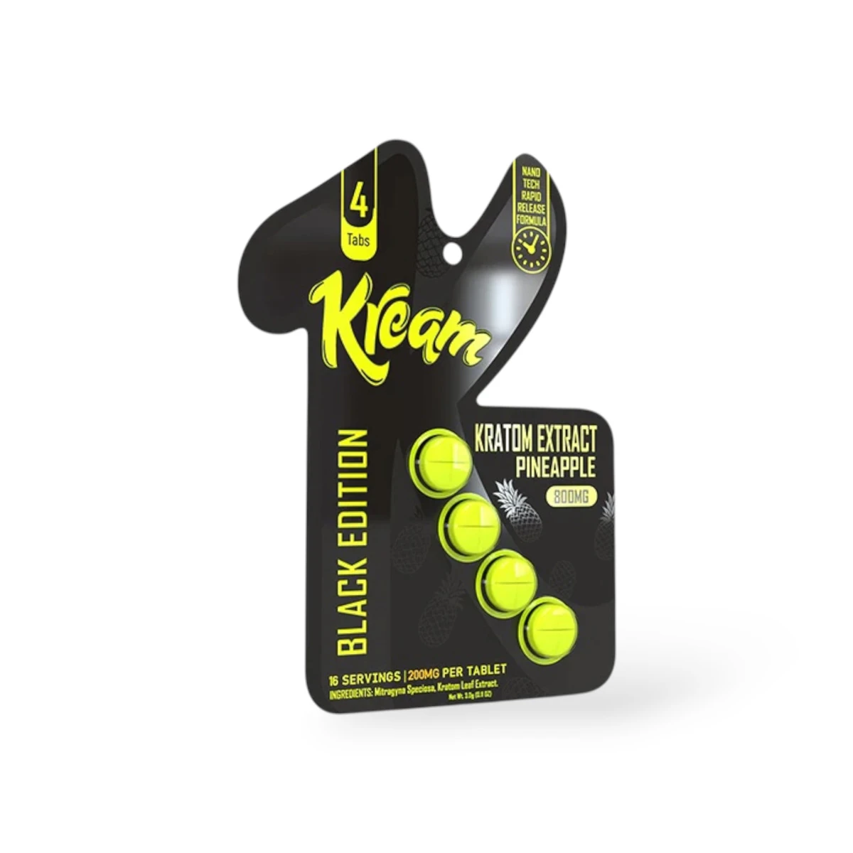 Home kream black edition next gen kratom extract pineapple chewable tablets 200mg 4ct 06029