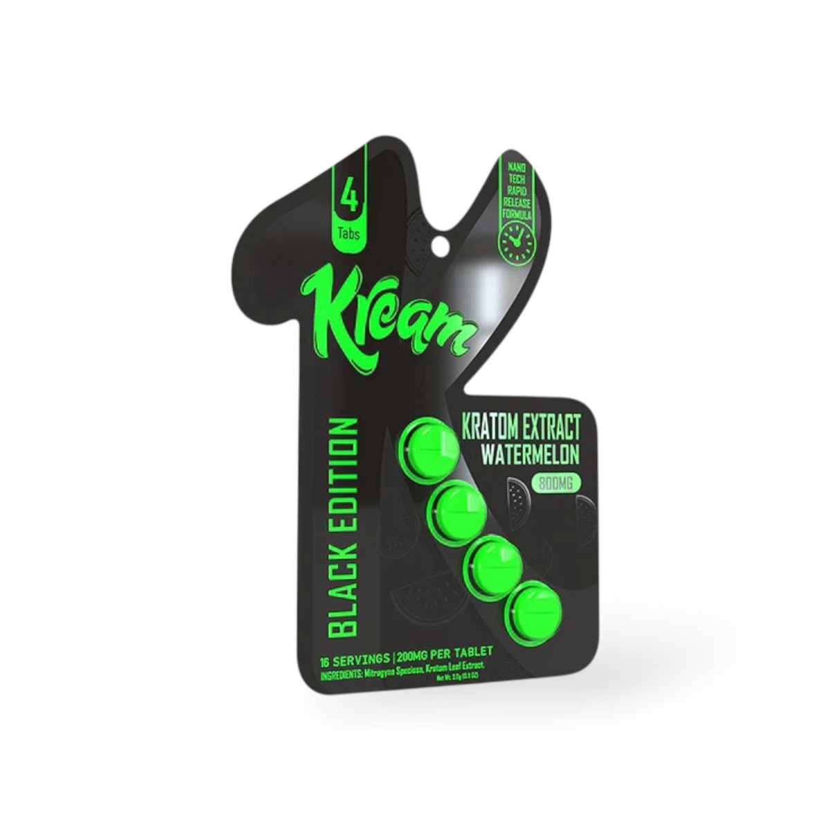 Kream Black Edition Next Gen Kratom Extract Watermelon Chewable Tablets 200mg Kream Black Edition Next Gen Kratom Extract Watermelon Chewable Tablets 200mg