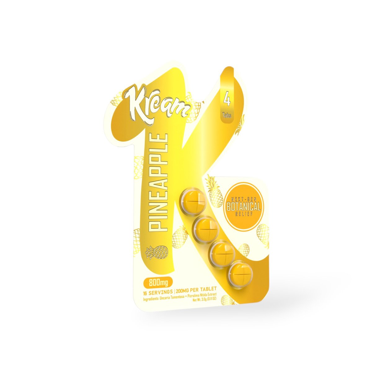 Kream Next Gen Pineapple Botanical Relief Chewable Tablets 200mg Kream Next Gen Pineapple Botanical Relief Chewable Tablets 200mg